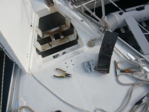 Situación de soporte de stay volante en cubierta.
